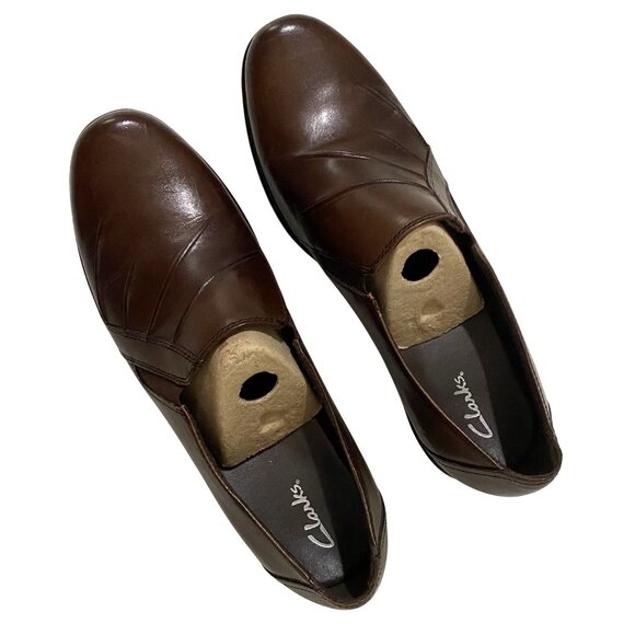 Clarks Partridge Slip On Shoe Womens Size 10 Brown Dark Academia Preppy Business - Picture 9 of 9